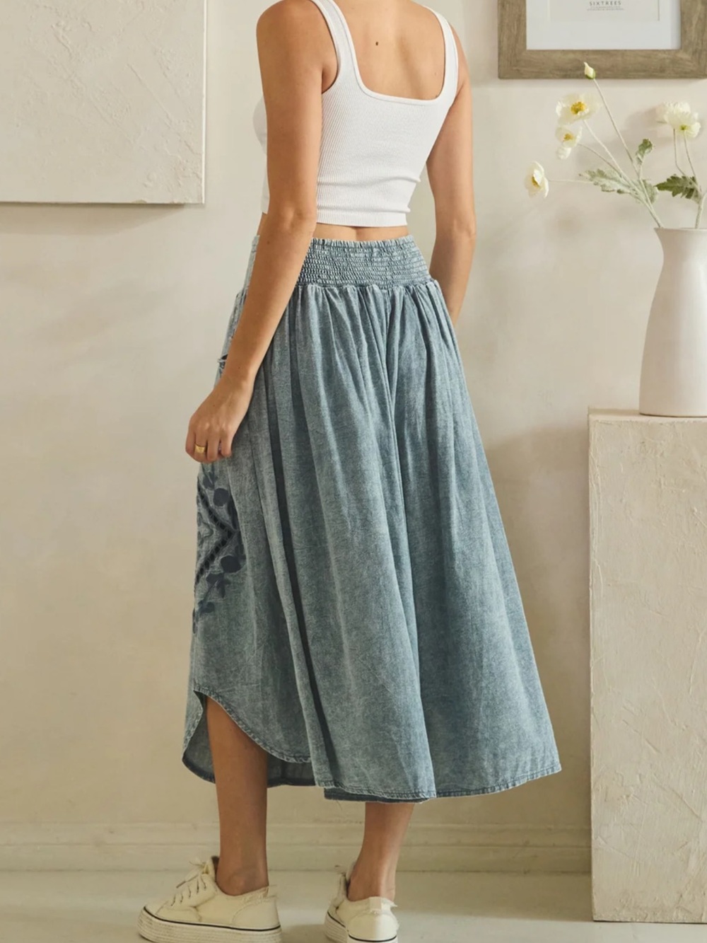 ๐ NEW! Oli & Hali Bohemian Washed Blue Wide leg pants - Picture 10 of 10